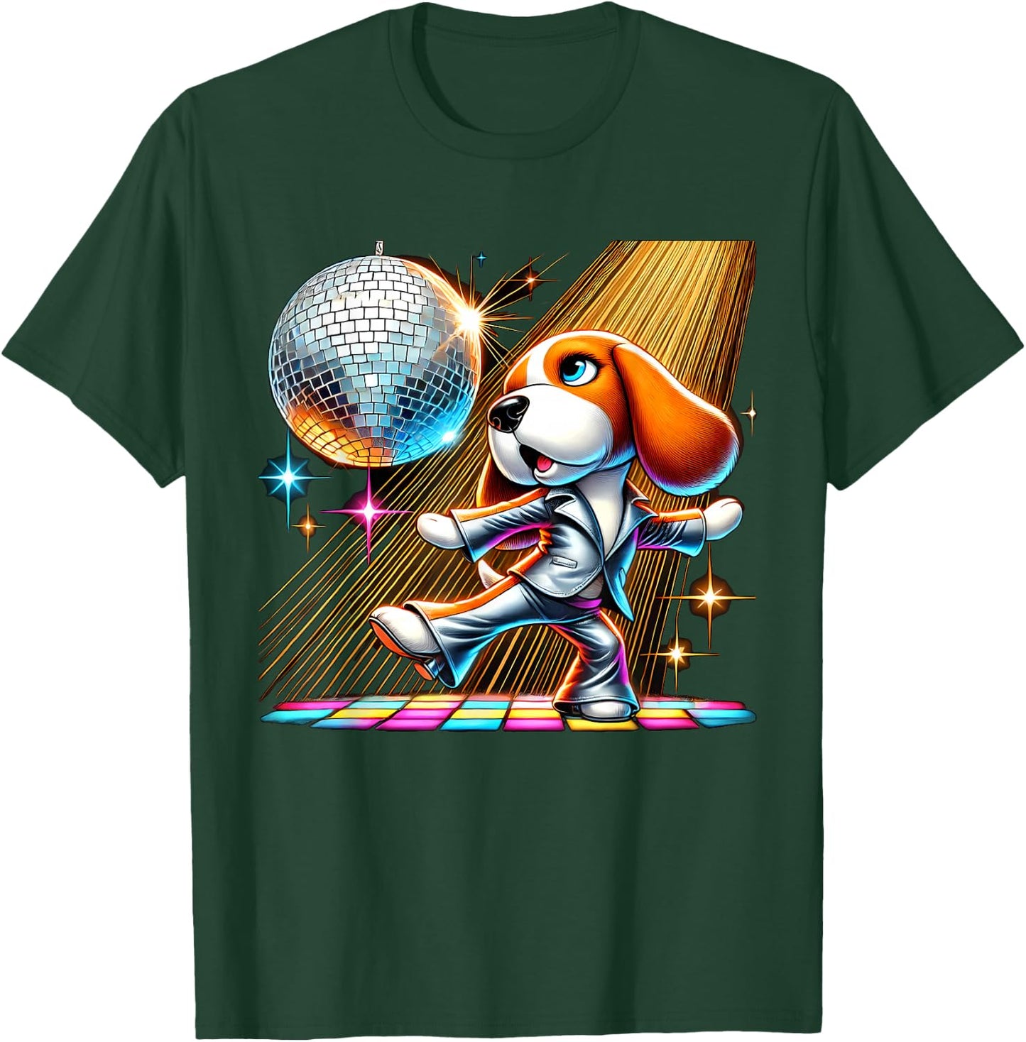 Aesthetic Beagle Dog Disco Men Women Kids T-Shirt - T-Shirt | Forest