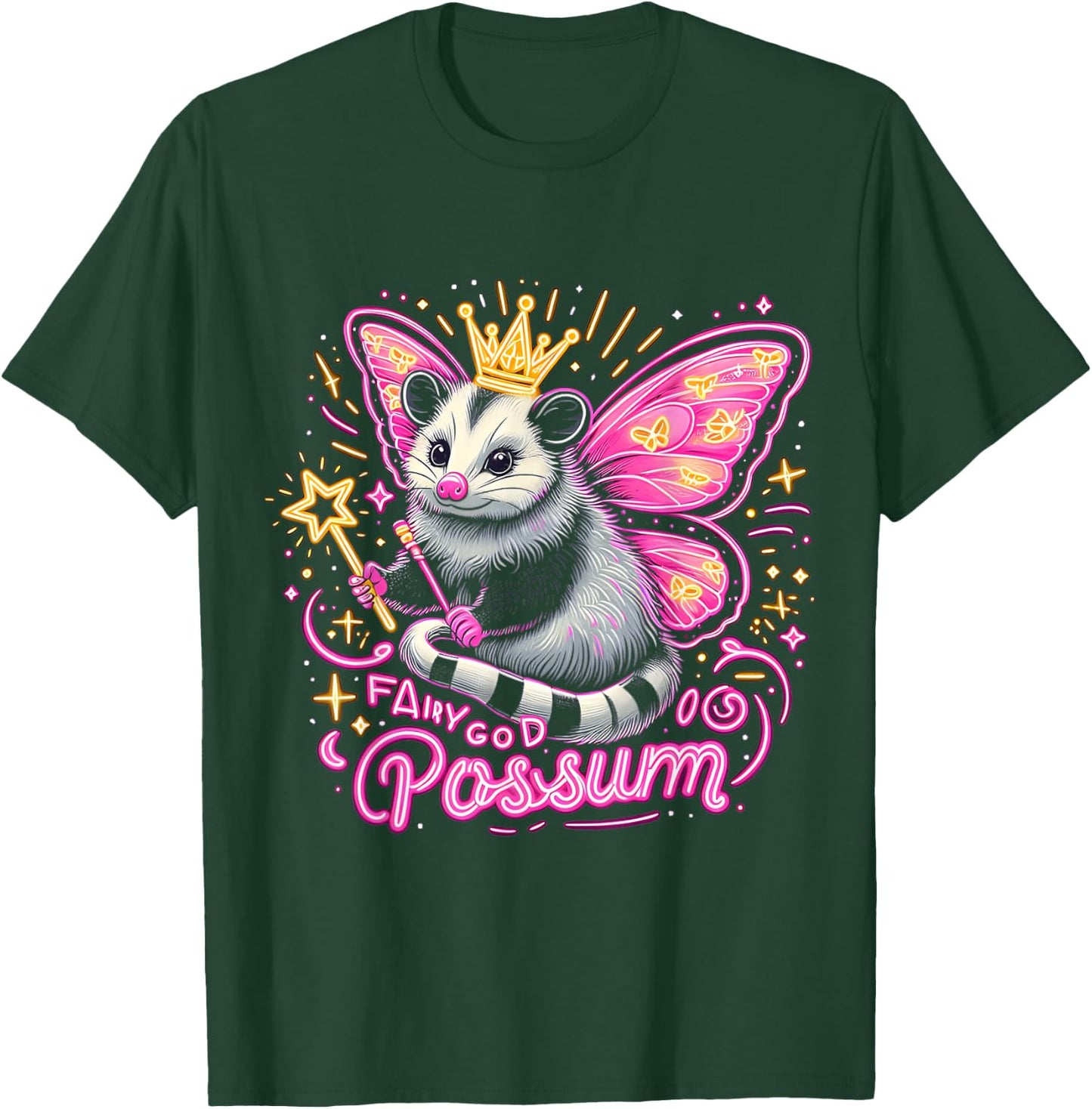 It Is I Your Fairy God Possum Funny Opossum T-Shirt - T-Shirt | Forest