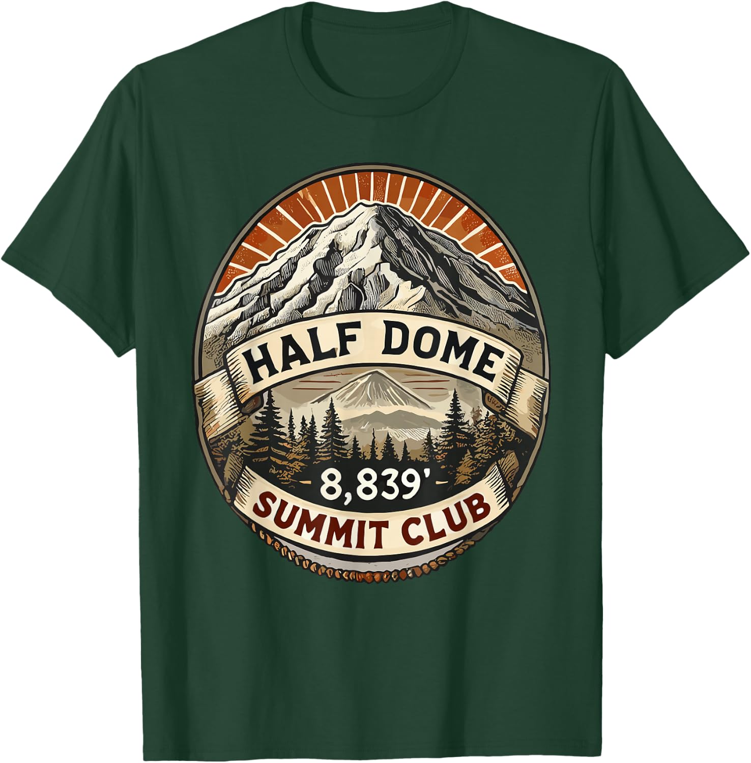 Half Dome Summit Club Shirt Hiking T-Shirt - T-Shirt | Forest