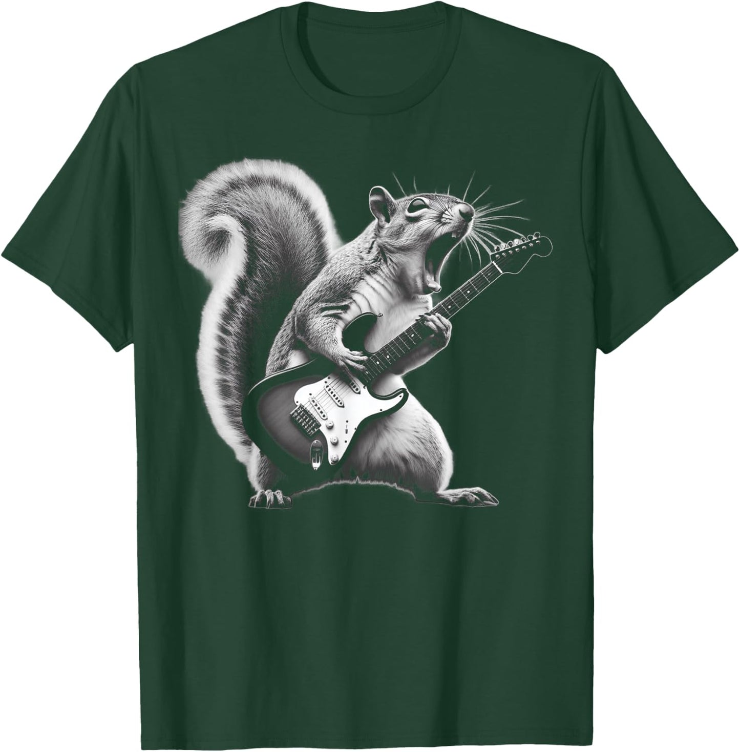 Squirrel Playing Guitar Rock and Roll , Women, Kids T-Shirt - T-Shirt | Forest