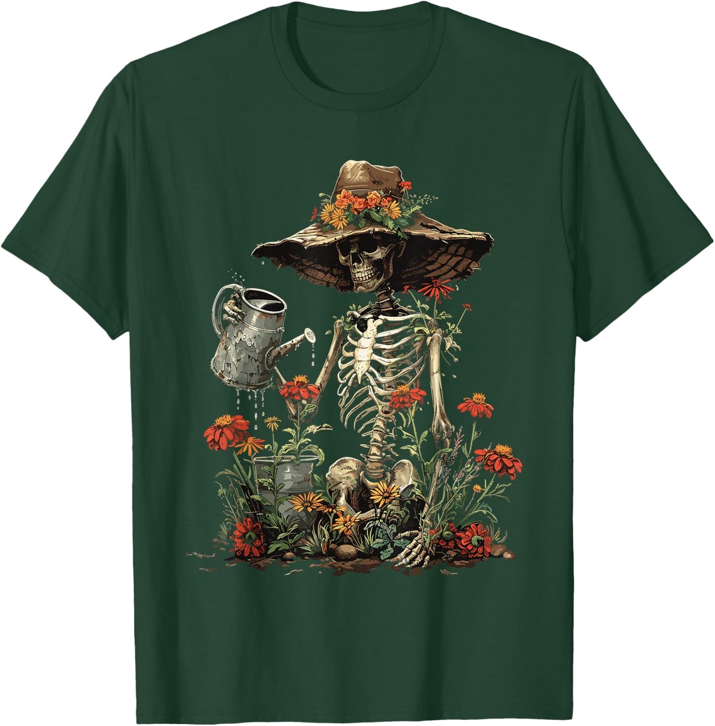 Skeleton Plants Lover Gardening Halloween T-Shirt - T-Shirt | Forest
