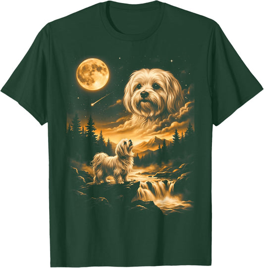 Maltese Howling to The Moon T-Shirt - T-Shirt | Forest