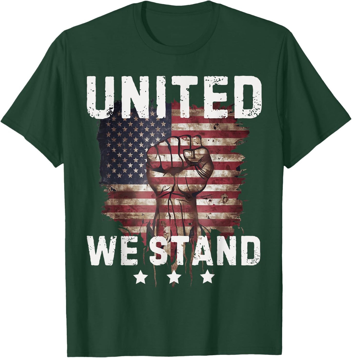 United We Stand Patriotic Gift USA Flag T-Shirt - T-Shirt | Forest