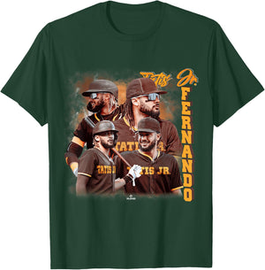 Fernando Tatis Jr. | San Diego Baseball Player | MLBTAT5005 T-Shirt - T-Shirt | Forest