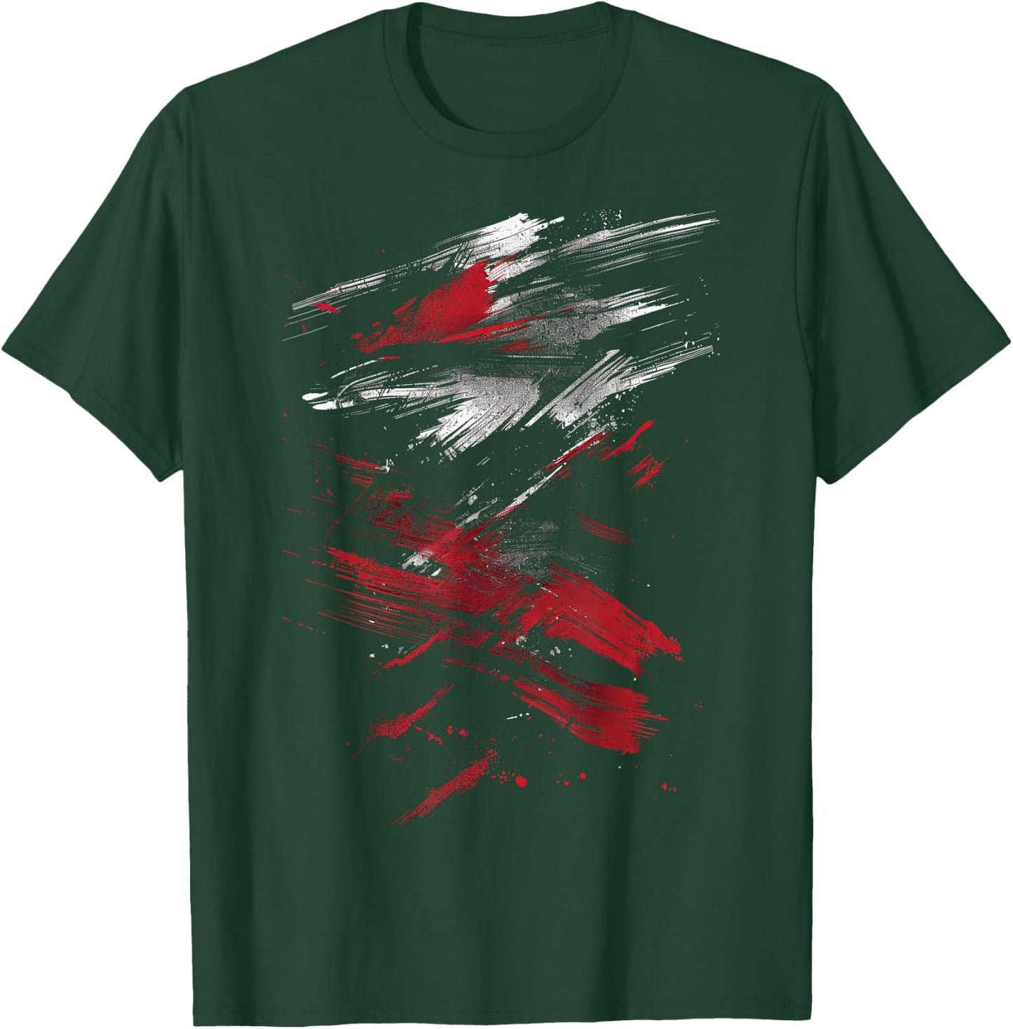 Red and Black Dynamic Splatter Graphic T-Shirt - T-Shirt | Forest
