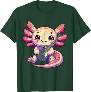 Cute Snaxalotl Axolotl Love Electric Guitar Music Rock 2 T-Shirt - T-Shirt | Forest
