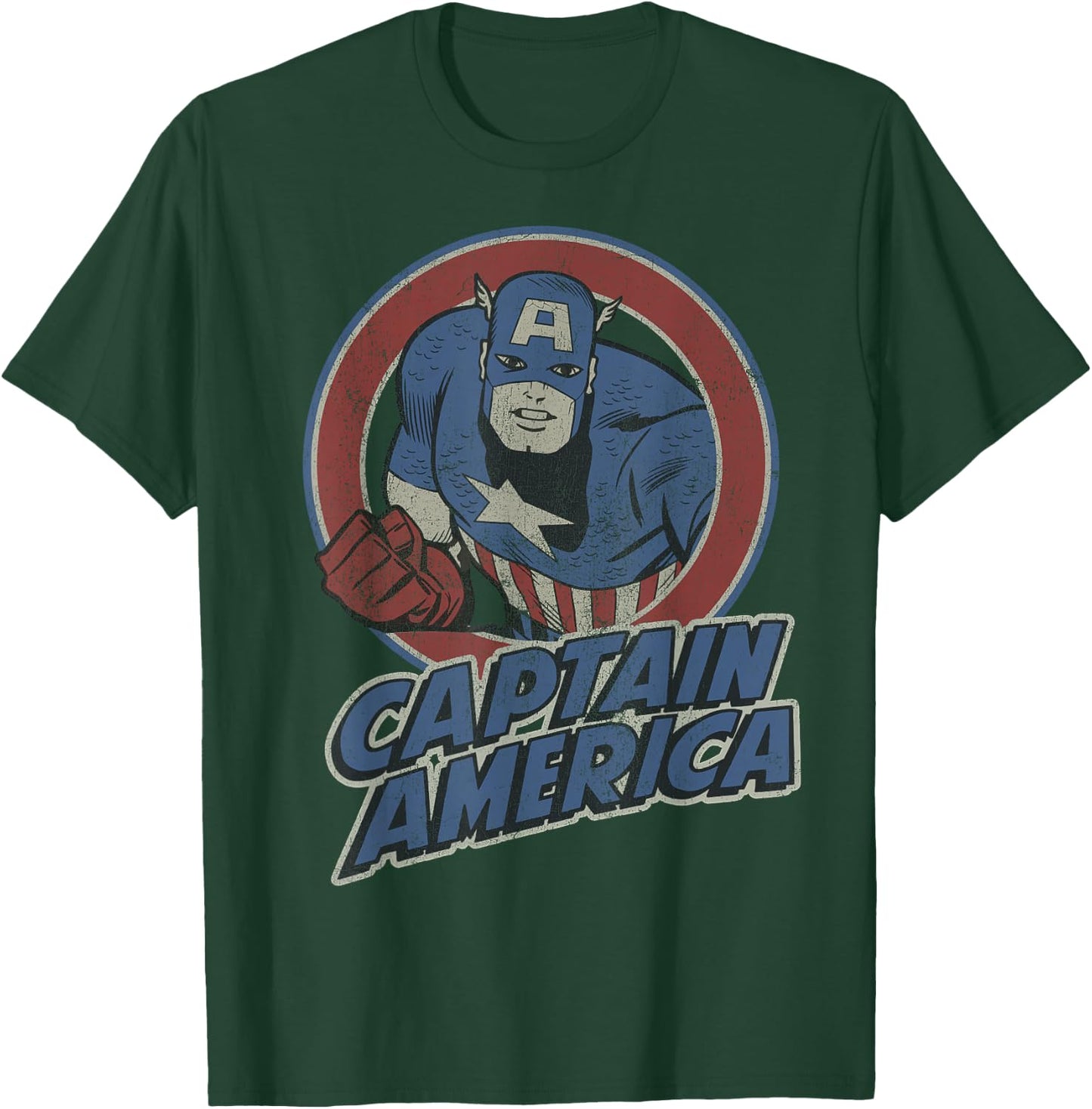 Marvel Captain America Retro Style Portrait T-Shirt - T-Shirt | Forest