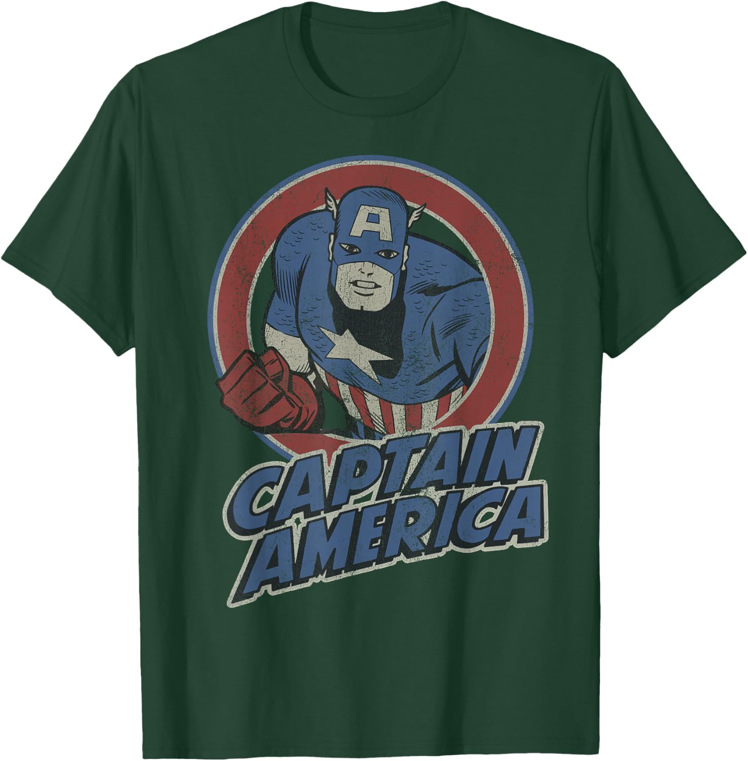 Marvel Captain America Retro Style Portrait T-Shirt - T-Shirt | Forest