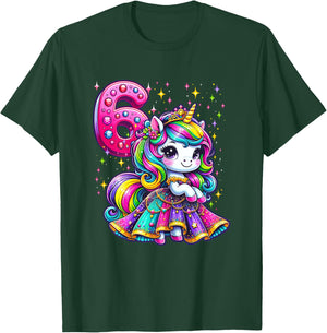 Unicorn Princess 6th Birthday 6 Year Old Party Girls Outfit T-Shirt - T-Shirt | Forest