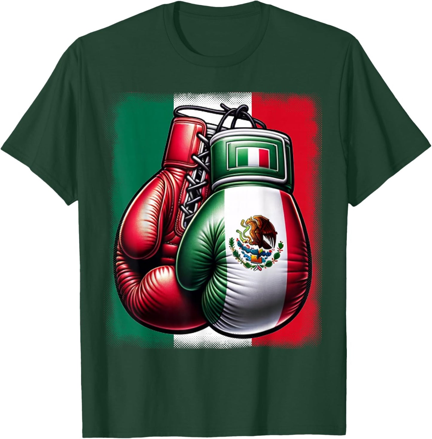 Boxing Mexico Funny Mexican Vintage Style Boxing Mexico T-Shirt - T-Shirt | Forest