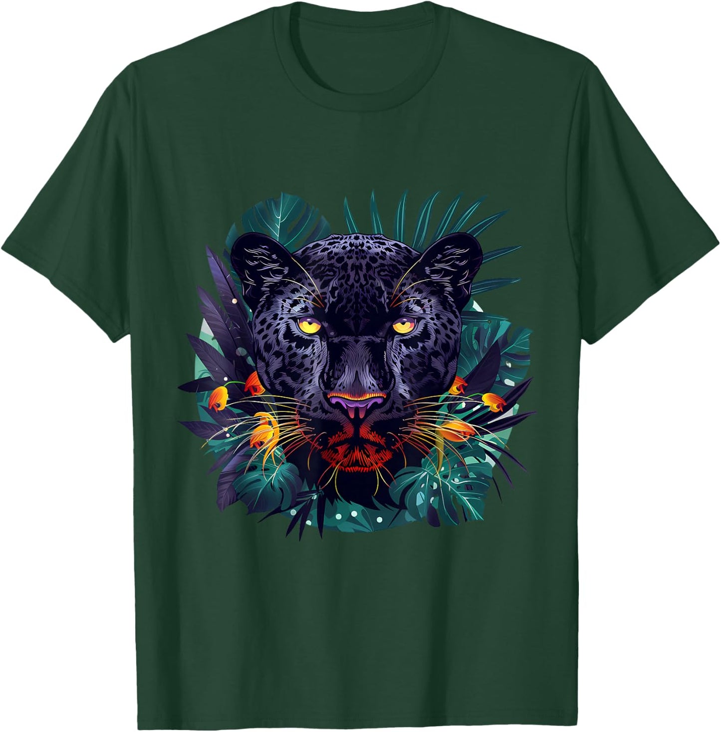 Panther Drawing Panther Lover Portrait Nature Artwork T-Shirt - T-Shirt | Forest