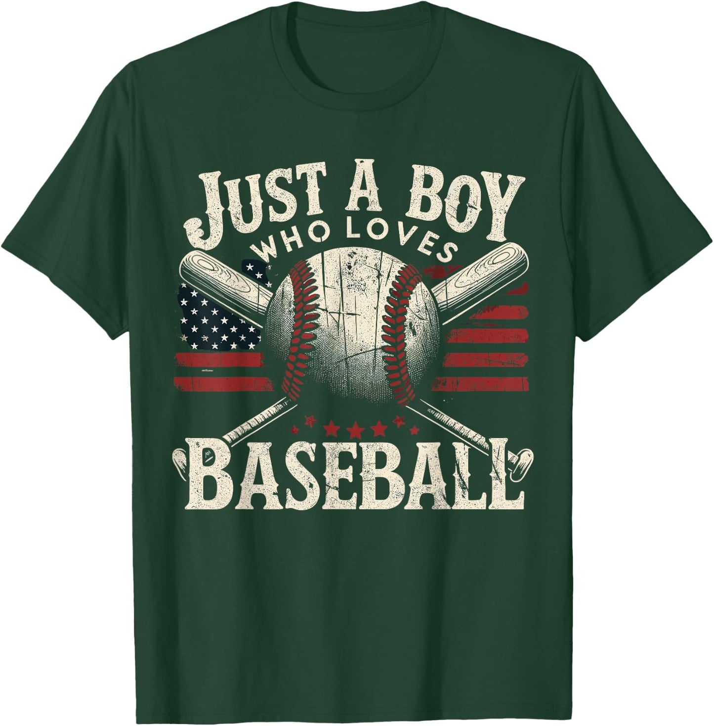 Just A Boy Who Loves Baseball T-Shirt - T-Shirt | Forest