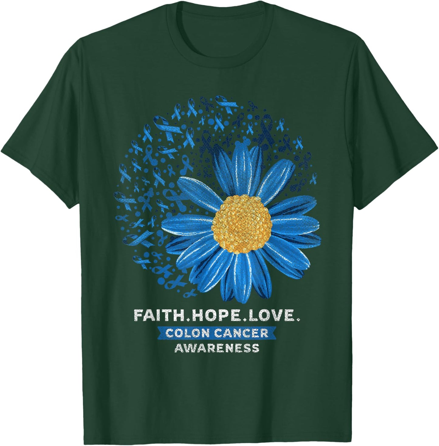 Colon Cancer Awareness Colonoscopy Sunflower Gift Mom Dad T-Shirt - T-Shirt | Forest