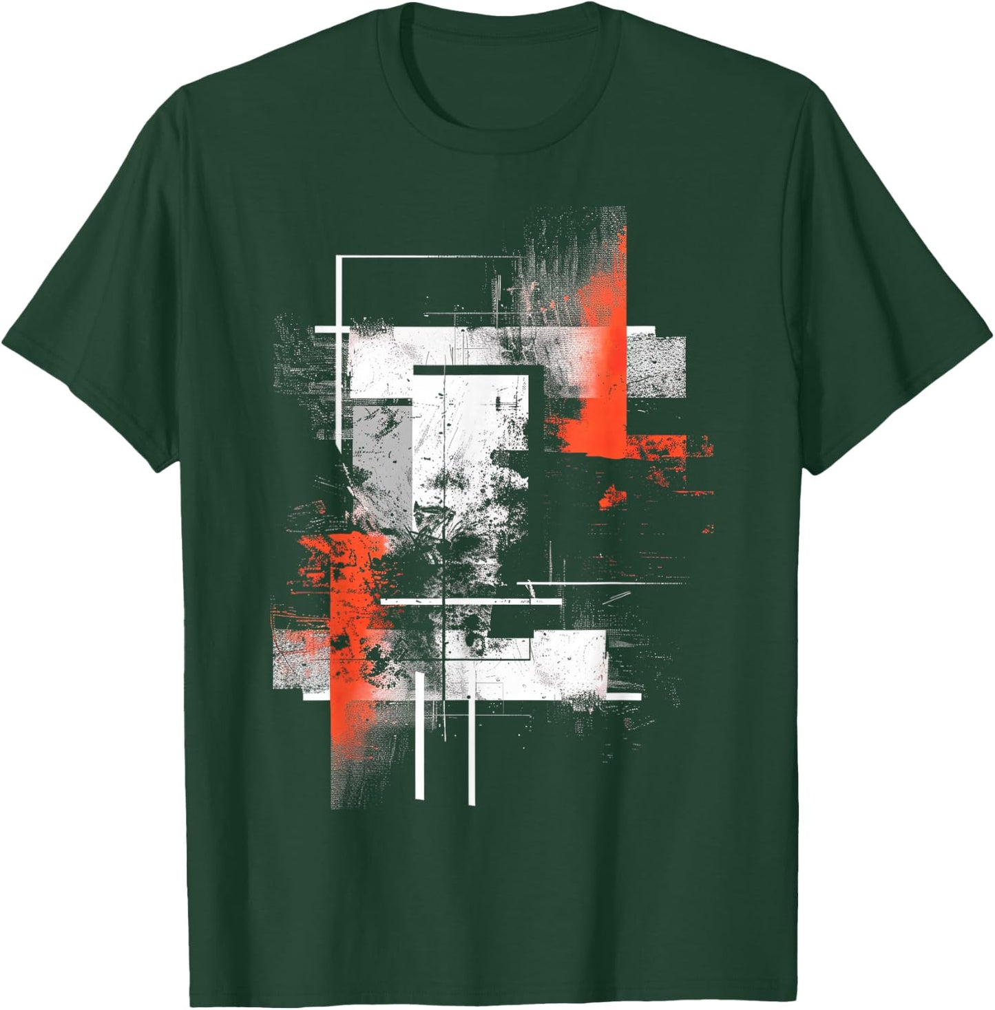 White Orange Abstract | | S - 6XL | Graphic T-Shirt - T-Shirt | Forest