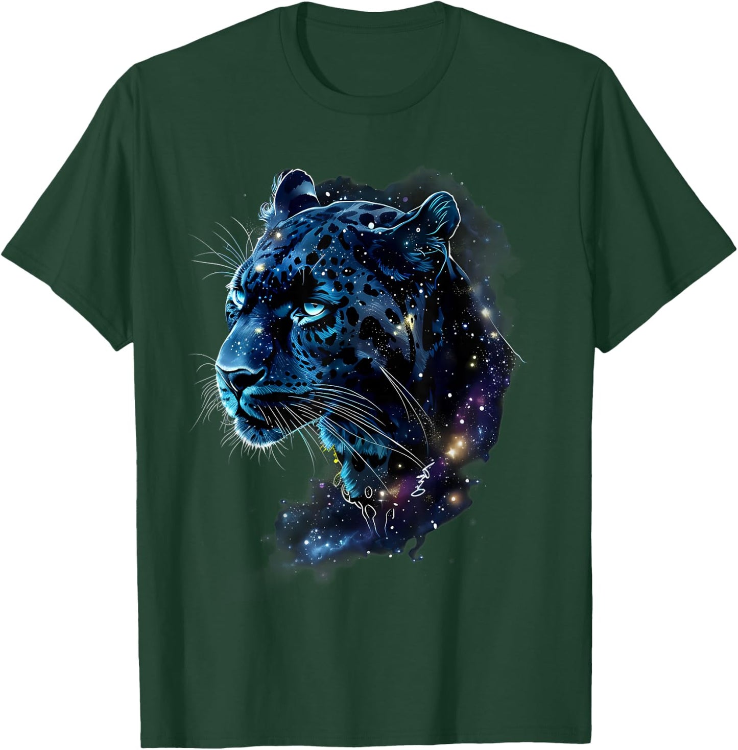 Tropical Jungle Animal Art Panther Lover - -Adults, Kids - Black - Small - Short Sleeve - Classic Fit - Animal Print Panther Graphic T-Shirt - T-Shirt | Forest