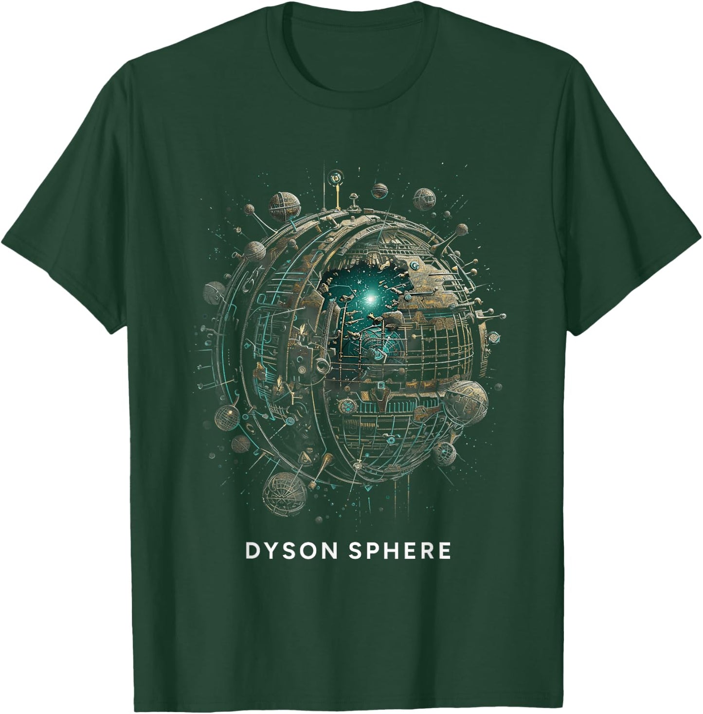 Dyson Sphere Scientific Galactic Megastructure Aliens T-Shirt - T-Shirt | Forest