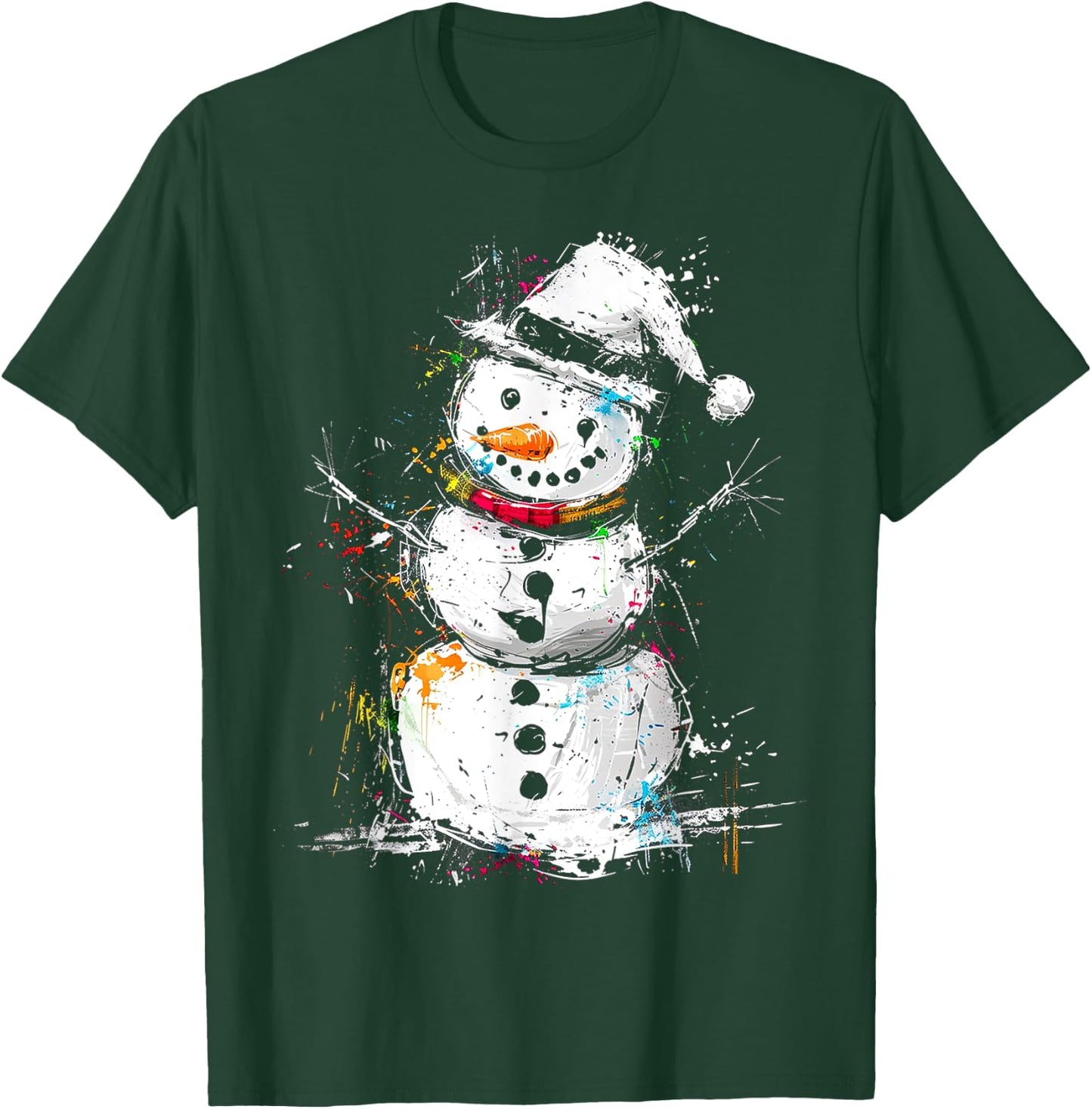 Snowman Christmas Graphic X-Mas Art Family Snowman T-Shirt - T-Shirt | Forest