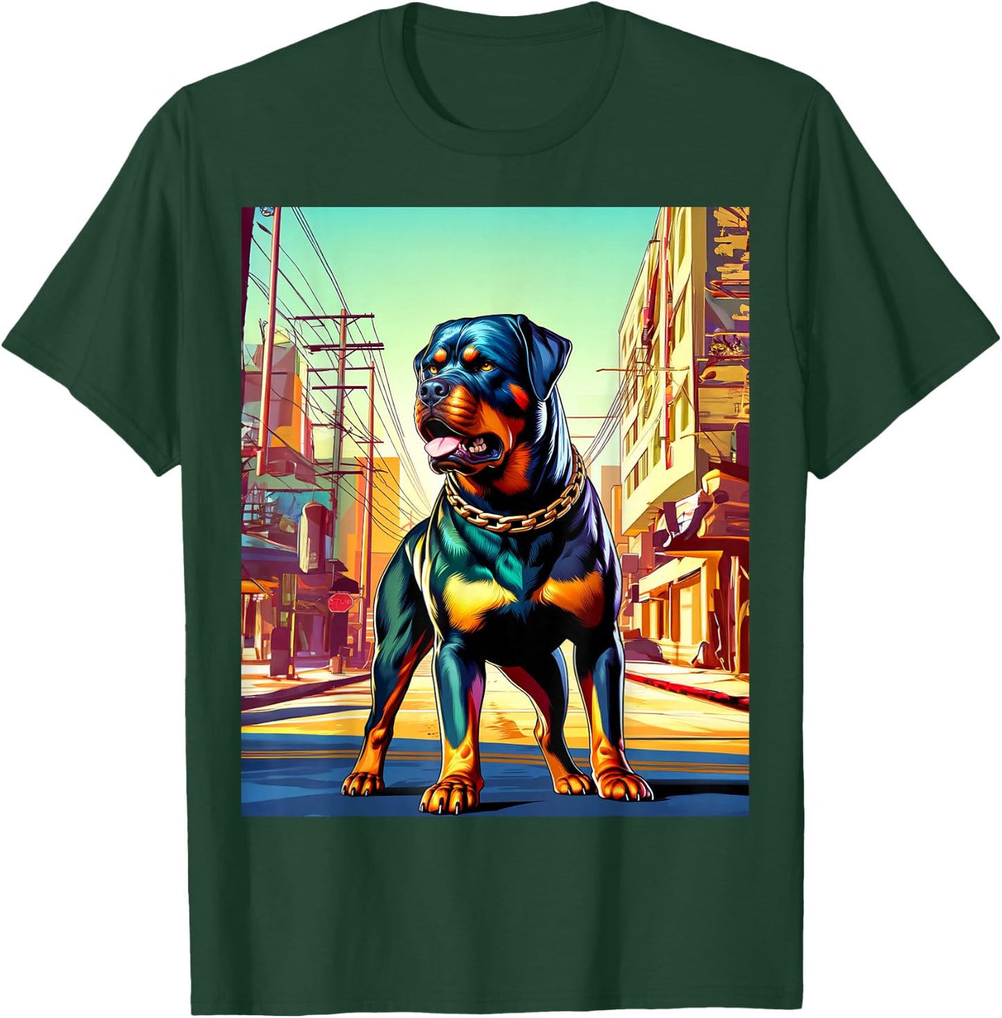 GTA Rottweiler Style T-Shirt - T-Shirt | Forest