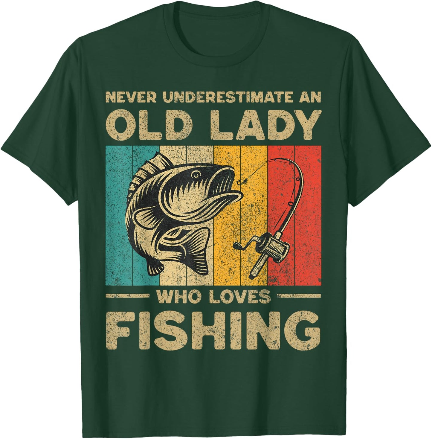 Funny Vintage Fishing Jokes Fisherman Bass Fish T-Shirt - T-Shirt | Forest