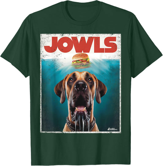 Funny Great Dane Jowls Top, Fawn Natural Dog Mom, Burger Dad T-Shirt - T-Shirt | Forest