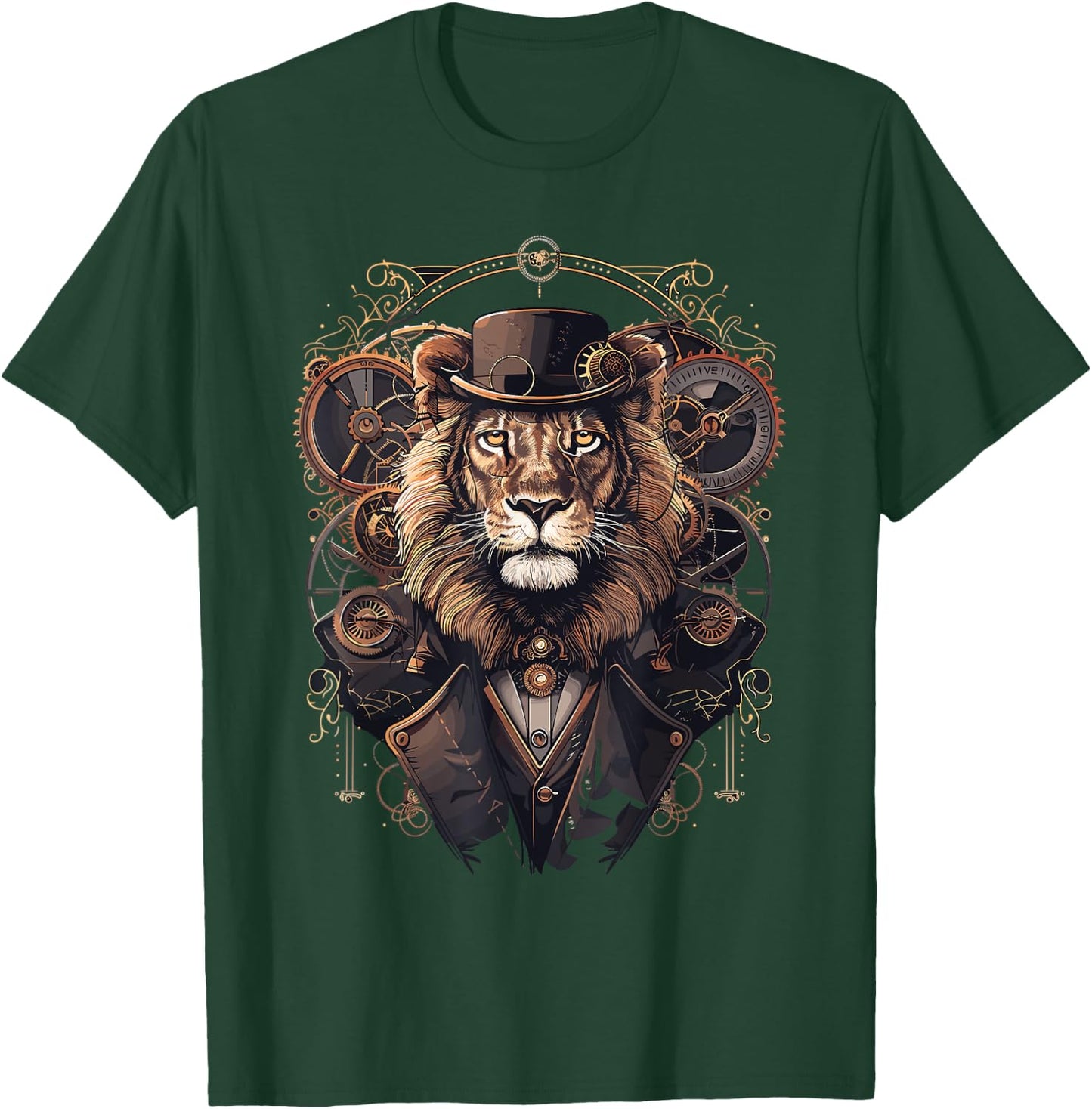 Steam Punk Art Lion Steampunk T-Shirt - T-Shirt | Forest