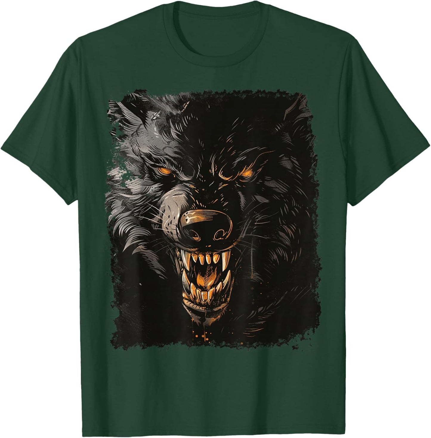 Halloween Design Black Werewolf T-Shirt - T-Shirt | Forest