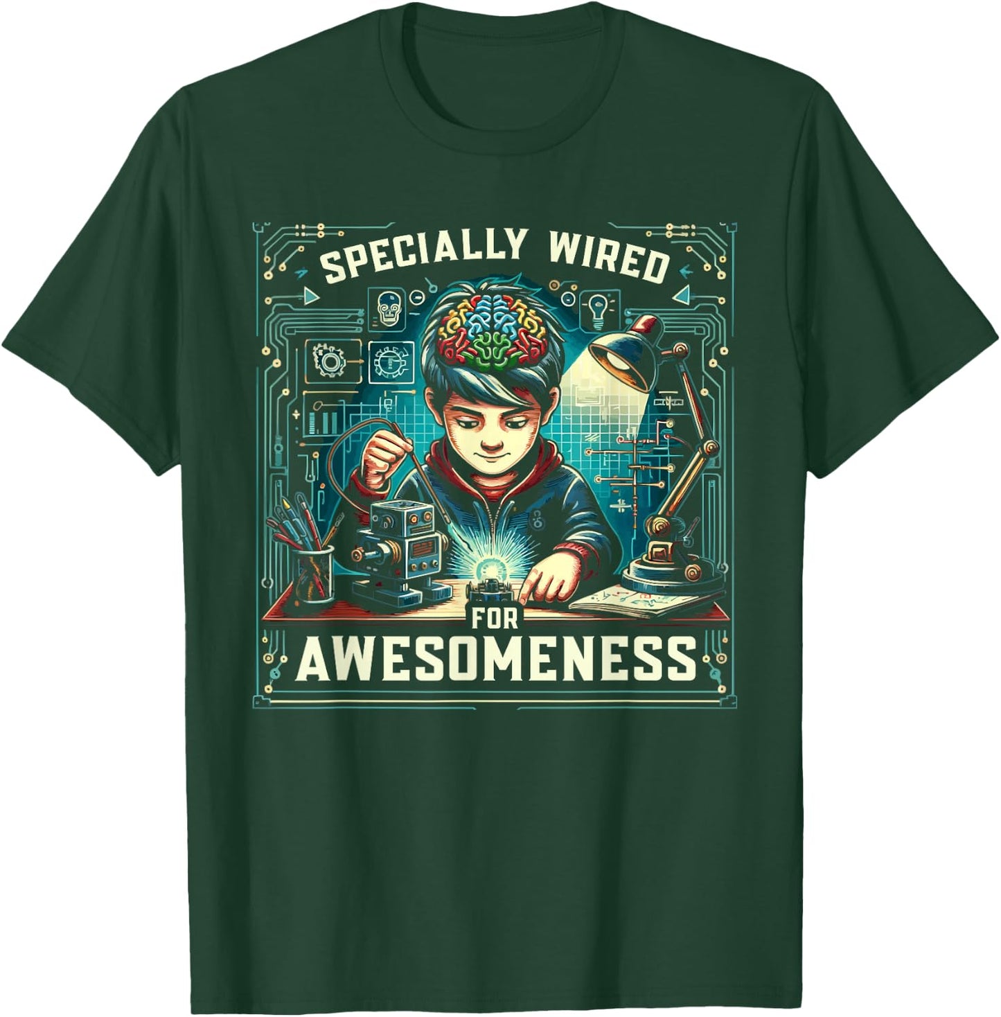 AuDHD Autism ADHD Autistic Spectrum Neurodiversity T-Shirt - T-Shirt | Forest