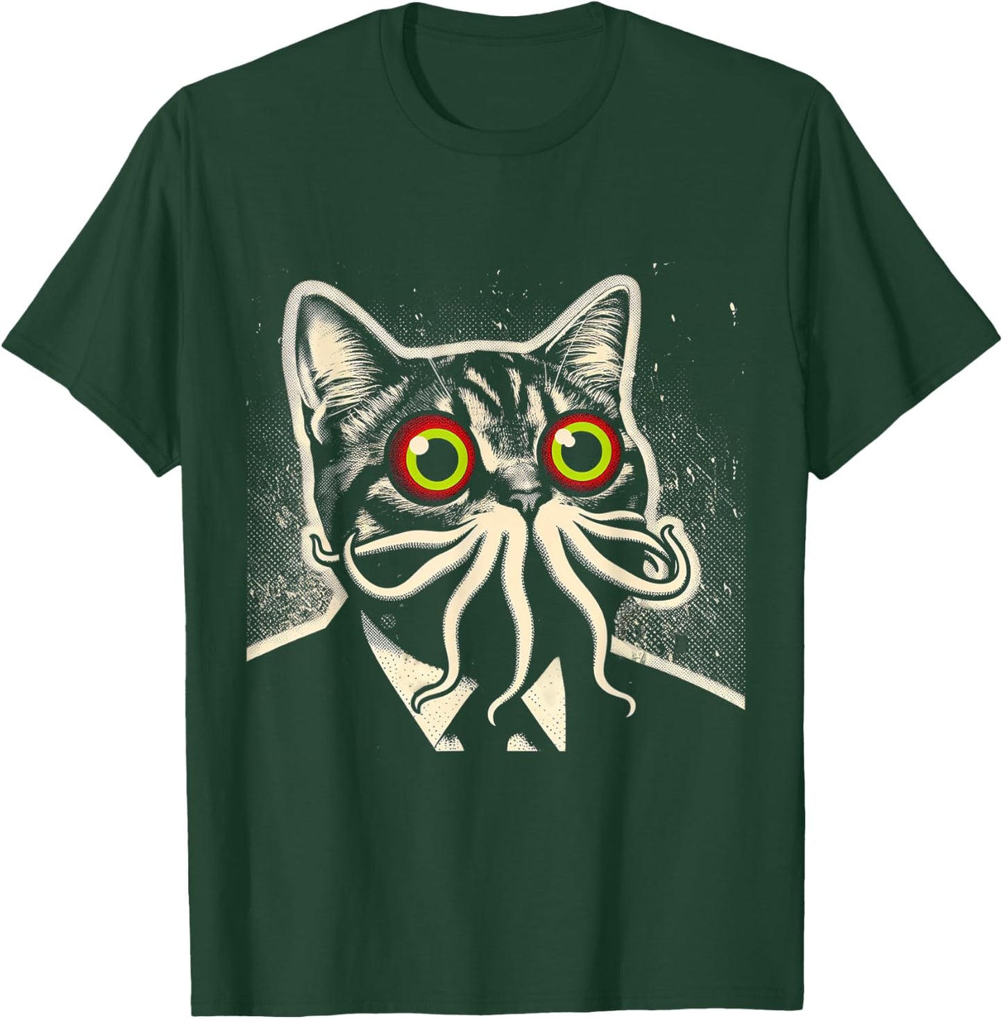 Cthulhu Cat Encounter Cosmic Mythos Feline T-Shirt - T-Shirt | Forest