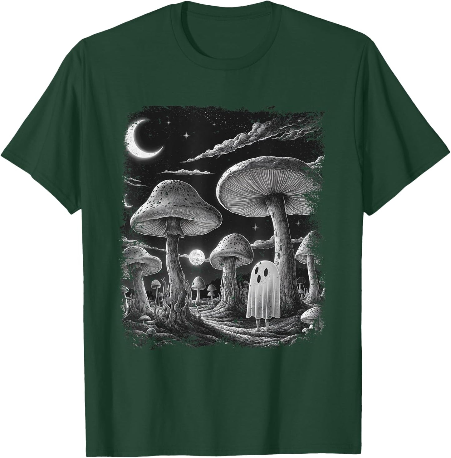 Ghost Mushroom Halloween Vintage T-Shirt - T-Shirt | Forest