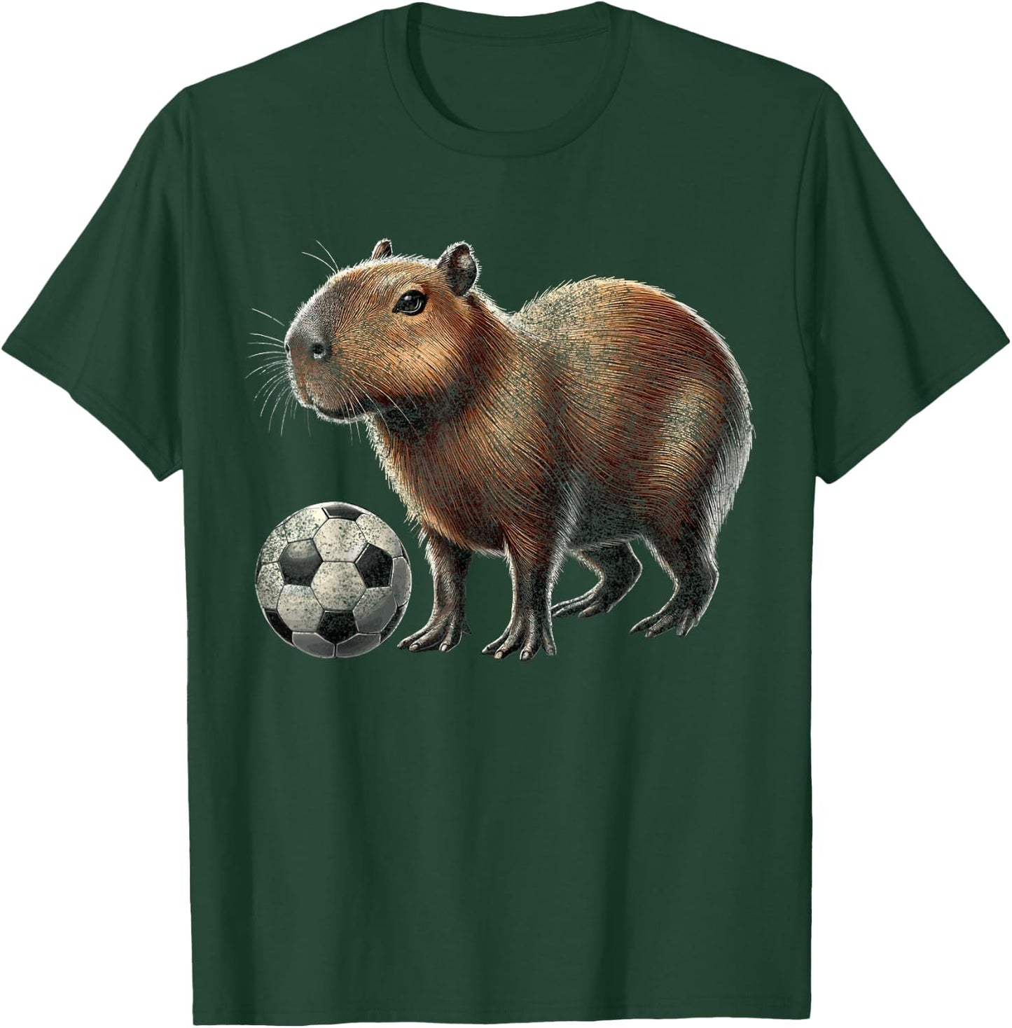 Retro Capybara soccer T-Shirt - T-Shirt | Forest