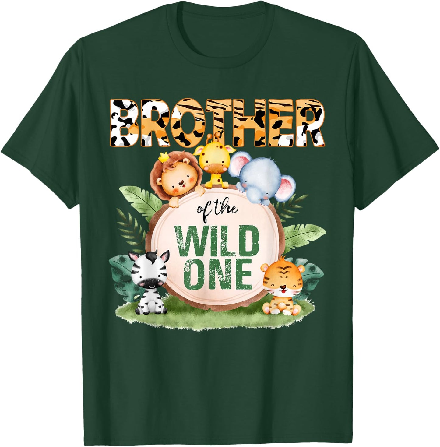Brother Of The Wild One 1st Birthday Safari Family Matching T-Shirt - T-Shirt | Forest