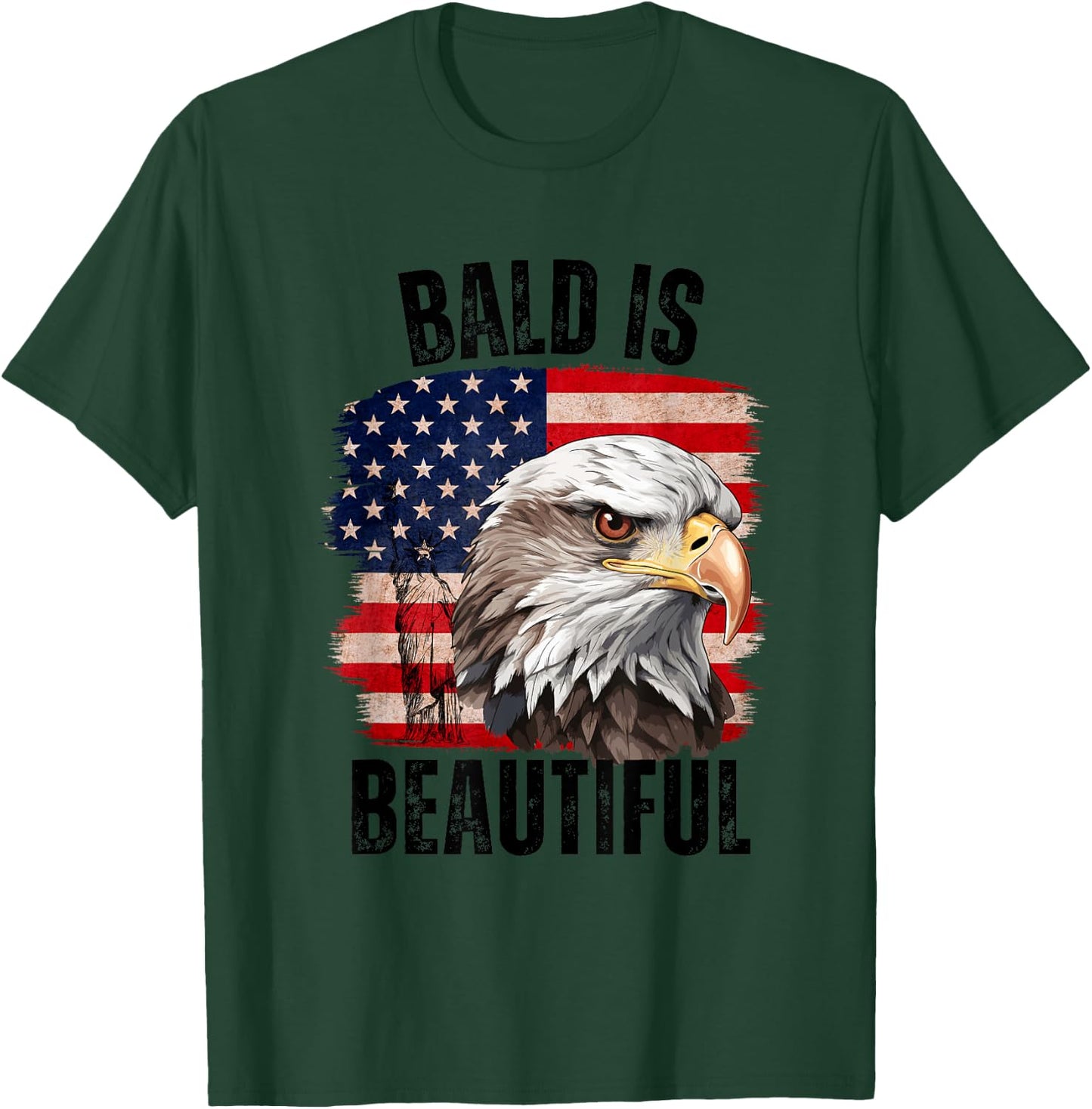 Bald Is Beautiful 4th of July Independence Day Bald Eagle T-Shirt - T-Shirt | Forest