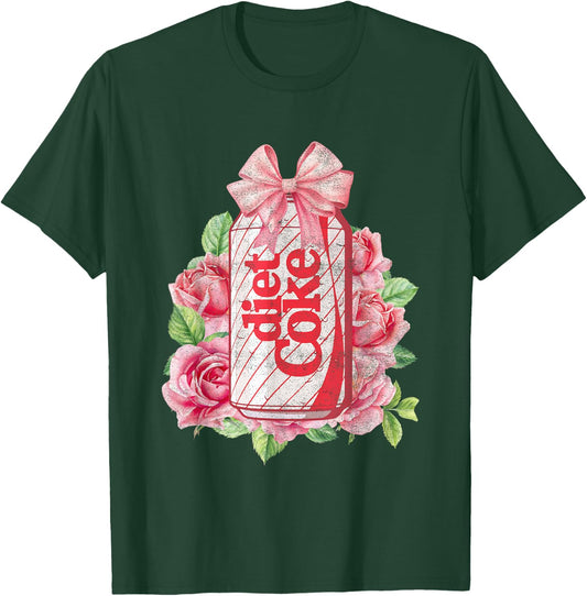 Coca-Cola Diet Coke With Pink Bow Floral Logo Vintage T-Shirt - T-Shirt | Forest