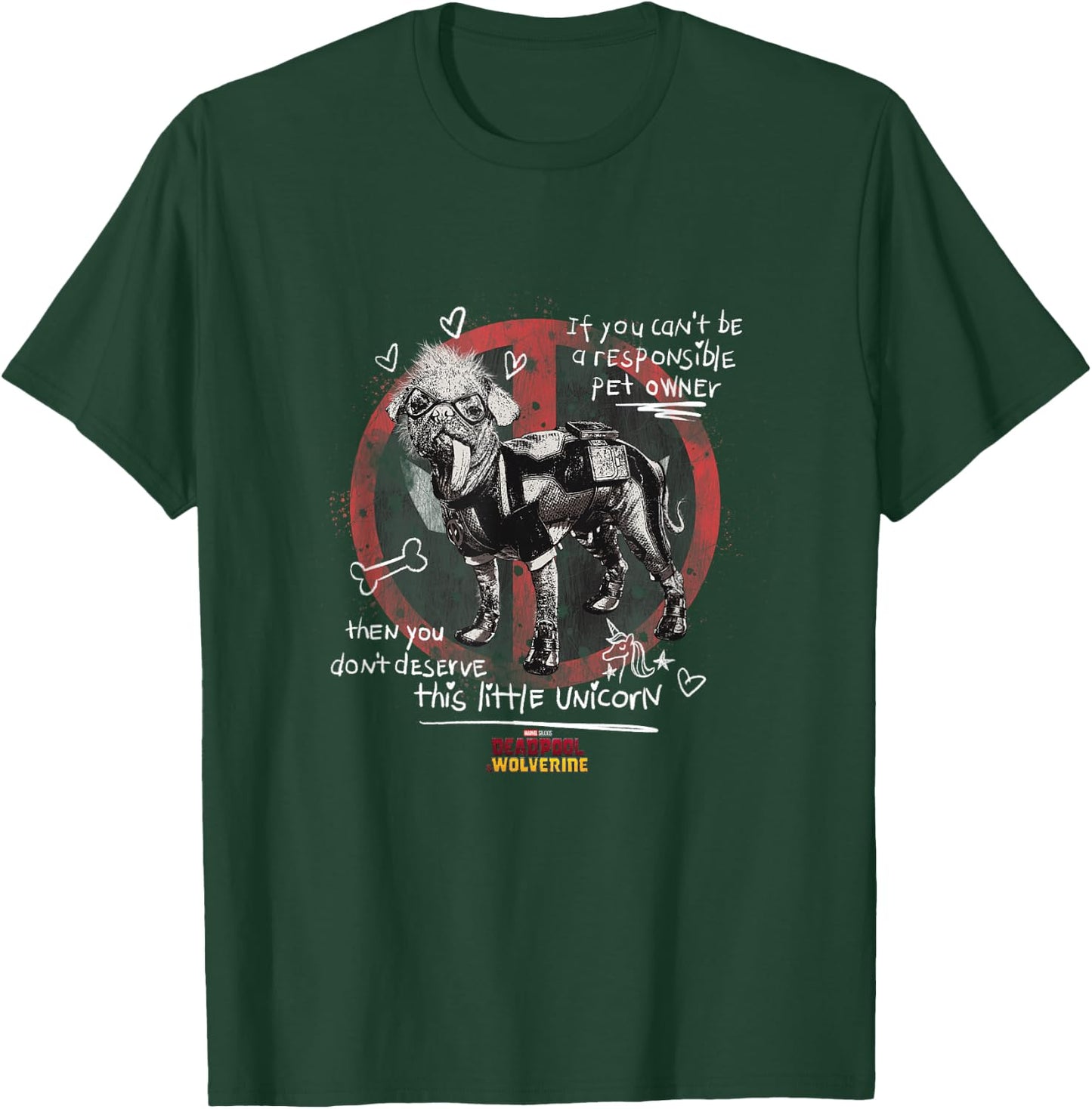 Marvel Deadpool & Wolverine A Responsible Pet Owner Vintage T-Shirt - T-Shirt | Forest