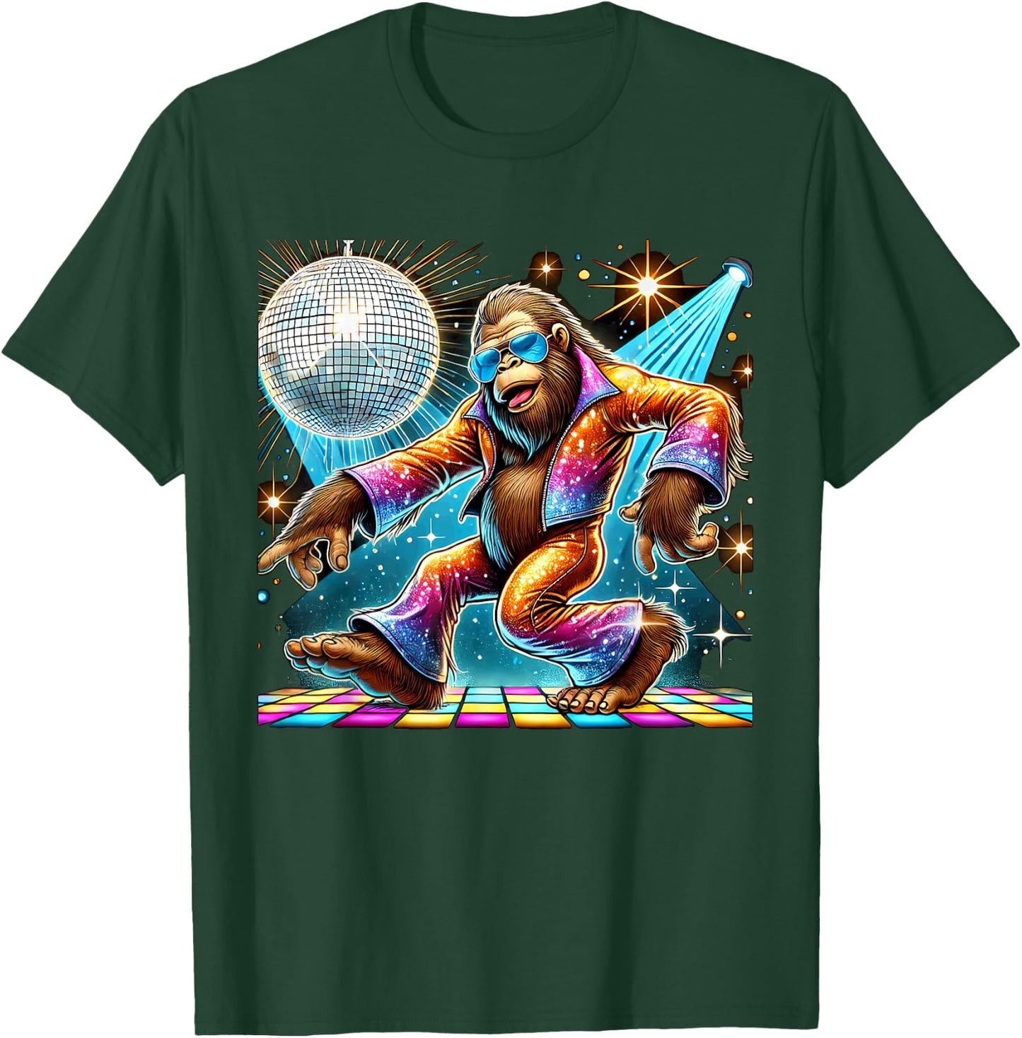 Aesthetic Bigfoot Disco T-Shirt - T-Shirt | Forest