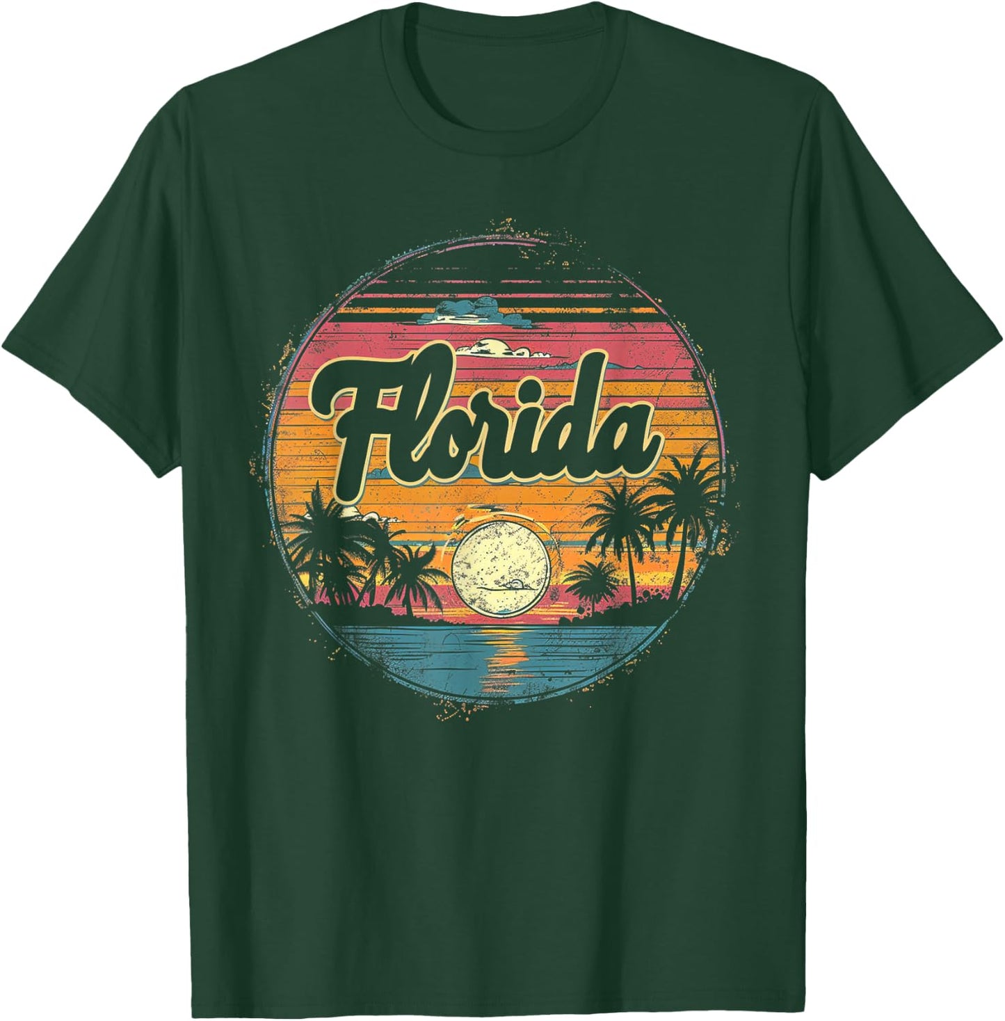 Florida - Cool Funny Vintage Men Women Retro Beach Palm Tree T-Shirt - T-Shirt | Forest