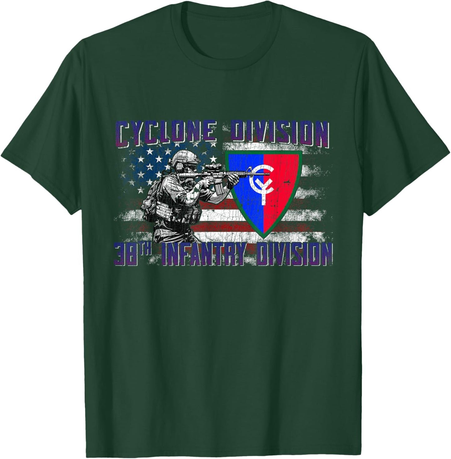 38th Infantry Division 38th ID Cyclone Division Gifts T-Shirt - T-Shirt | Forest