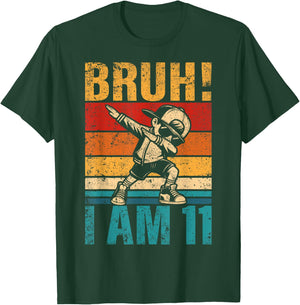 11 Year Old Birthday Dabbing Boy Bruh It's My 11th Birthday T-Shirt - T-Shirt | Forest