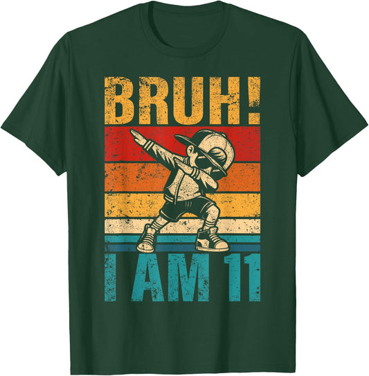 11 Year Old Birthday Dabbing Boy Bruh It's My 11th Birthday T-Shirt - T-Shirt | Forest