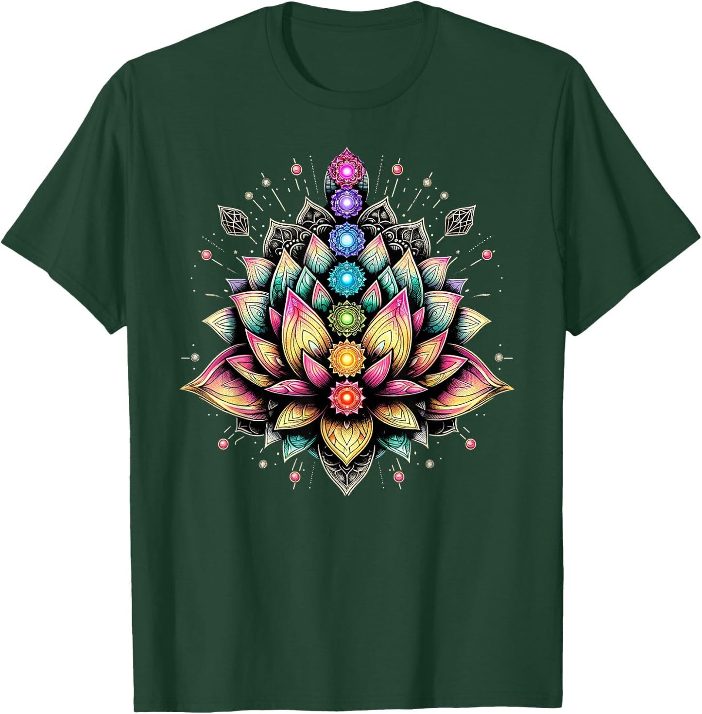 Chakra Lotus Flower Spiritual Yoga Lover T-Shirt - T-Shirt | Forest