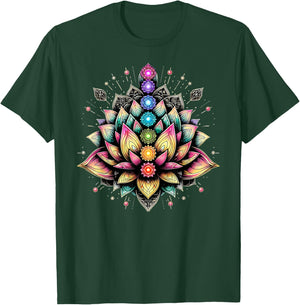 Chakra Lotus Flower Spiritual Yoga Lover T-Shirt - T-Shirt | Forest