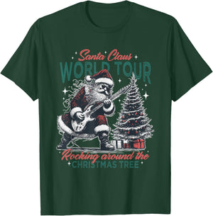 Santa Claus World Tour Rocking Around The Christmas Tree T-Shirt - T-Shirt | Forest