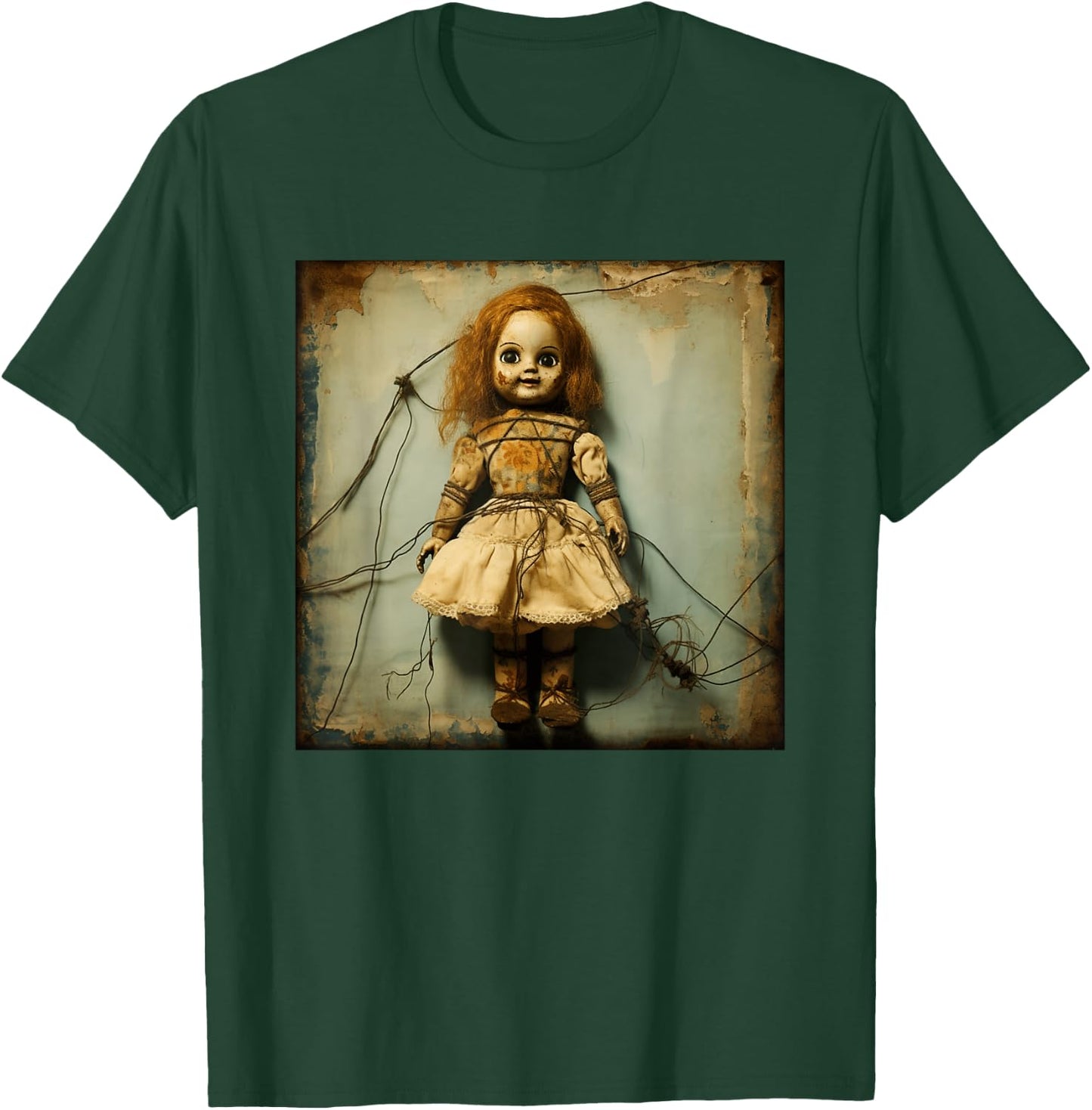 Creepy Haunted Doll Vintage Horror Nightmare Doll T-Shirt - T-Shirt | Forest