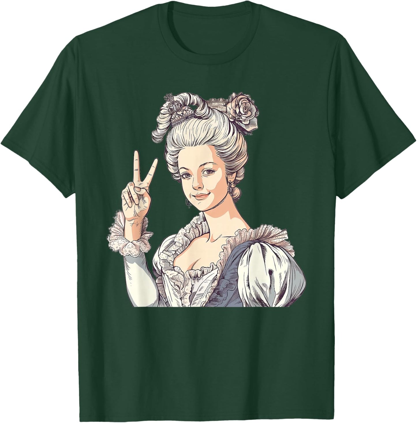 Marie Antoinette Showing The Peace Sign T-Shirt - T-Shirt | Forest