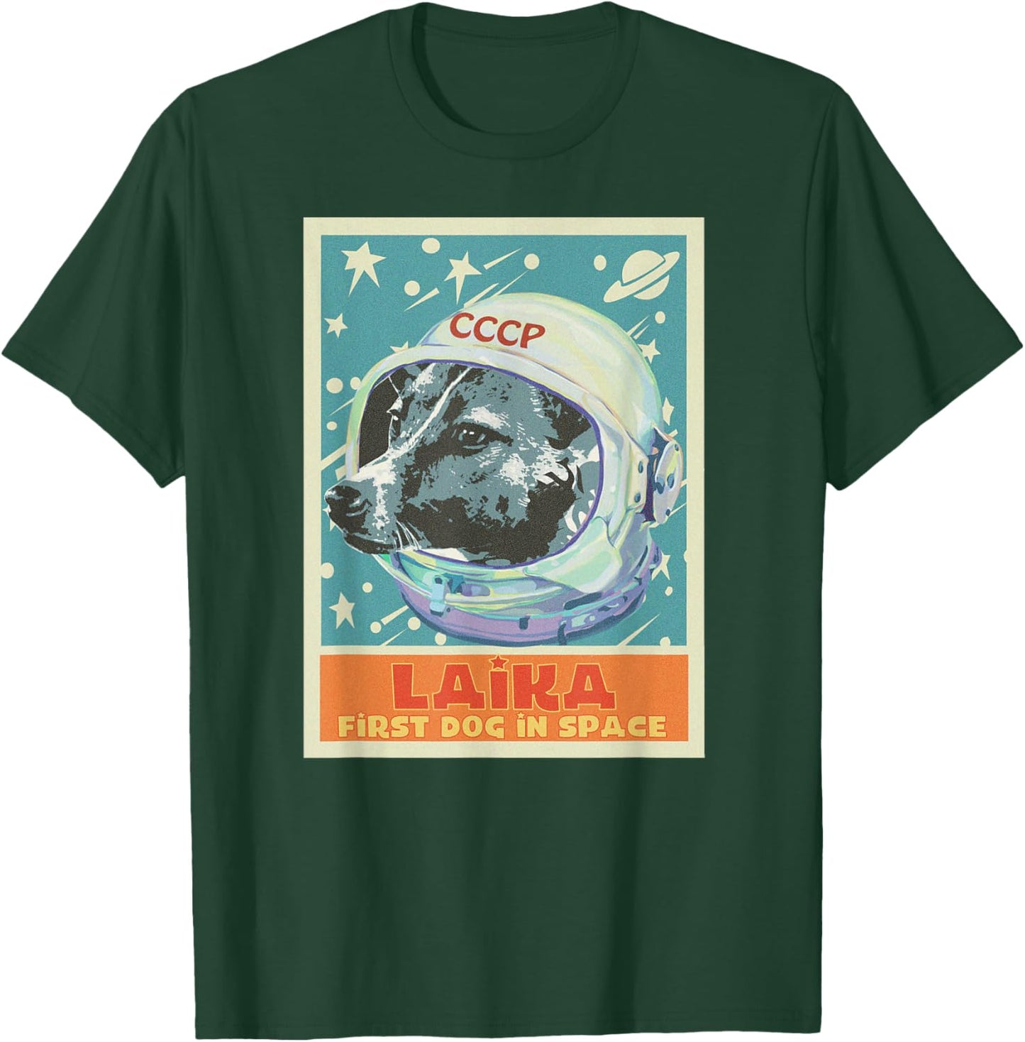 Soviet Union USSR T Shirt First Dog in Space Propaganda T-Shirt - T-Shirt | Forest