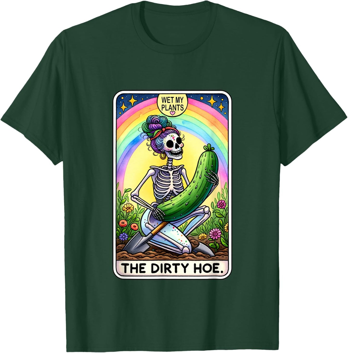Funny Dirty Gardening Tarot Card The Dirty Hoe T-Shirt - T-Shirt | Forest