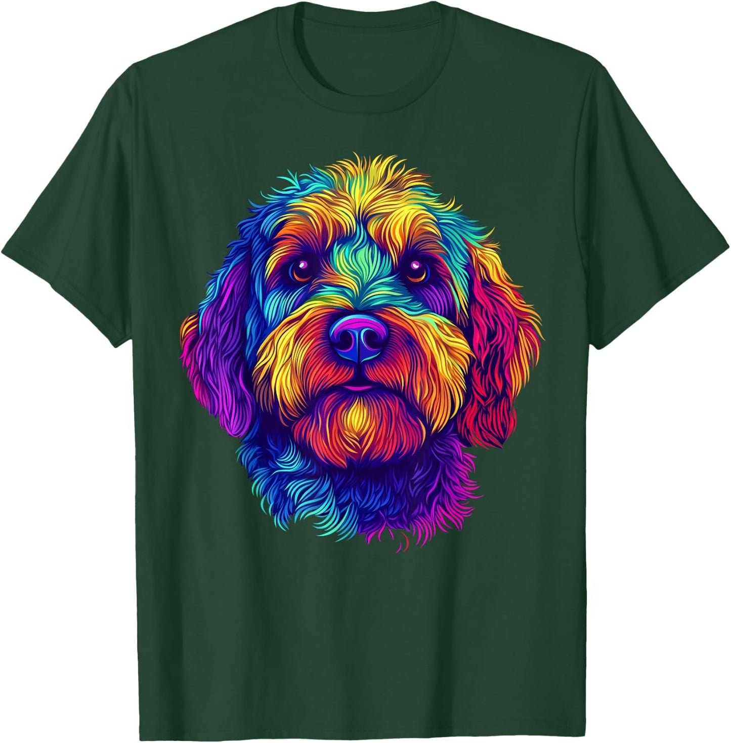 Colorful Aussiedoodle Dog Lover Cute Puppy Men Women Black T-Shirt - T-Shirt | Forest