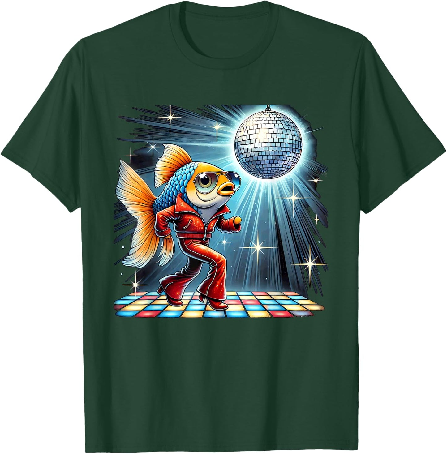 Aesthetic Fish Disco T-Shirt - T-Shirt | Forest