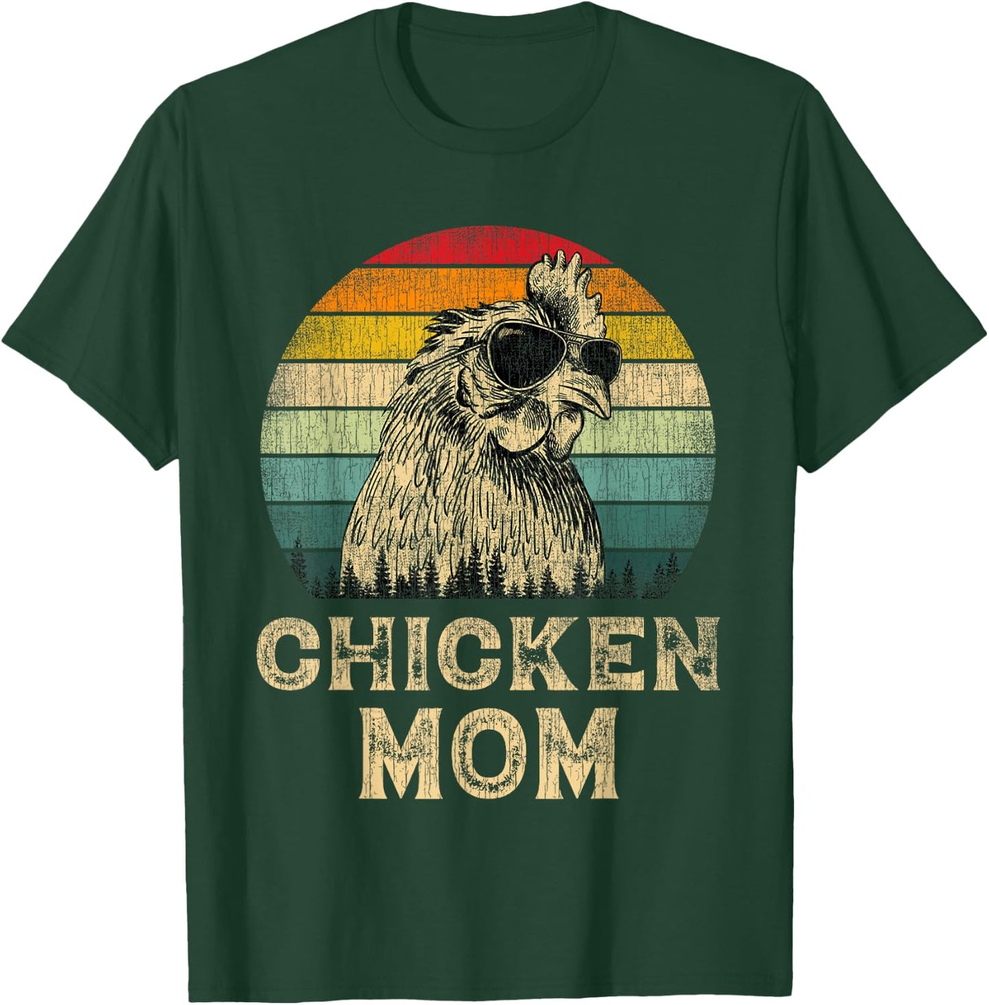 Vintage Chicken Mom Chicken Lovers Mommy Mother's Day T-Shirt - T-Shirt | Forest