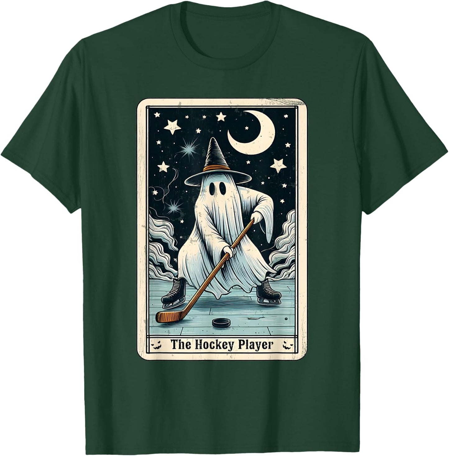 Hockey Ghost Tarot Card Halloween Ice Hockey Costume T-Shirt - T-Shirt | Forest